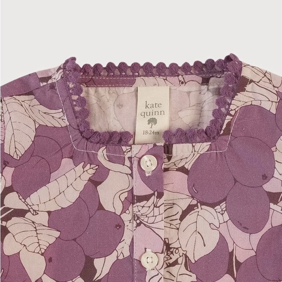 NWT  POM POM TOP & GATHERED BLOOMER SET, SUGAR PLUMS, ORGANIC COTTON Size 18-24 - Picture 2 of 3